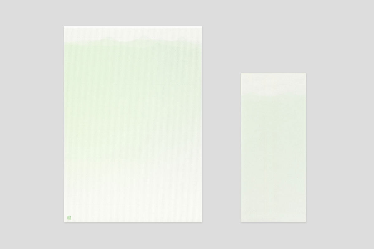 ミドリ 便箋 ボリューム和紙 連山柄