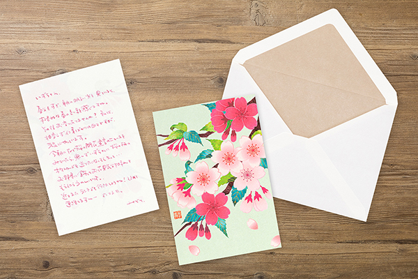 「紙シリーズ」のポストカードですてきにカードアレンジ