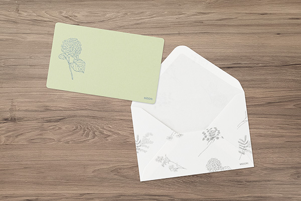 ミドリ 花色和紙 ミニカードセット