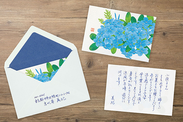 「紙シリーズ」のポストカードですてきにカードアレンジ